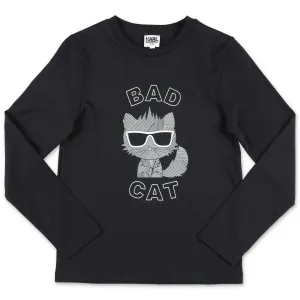 Karl Lagerfeld Kids Bad Cat Long-Sleeve T-Shirt