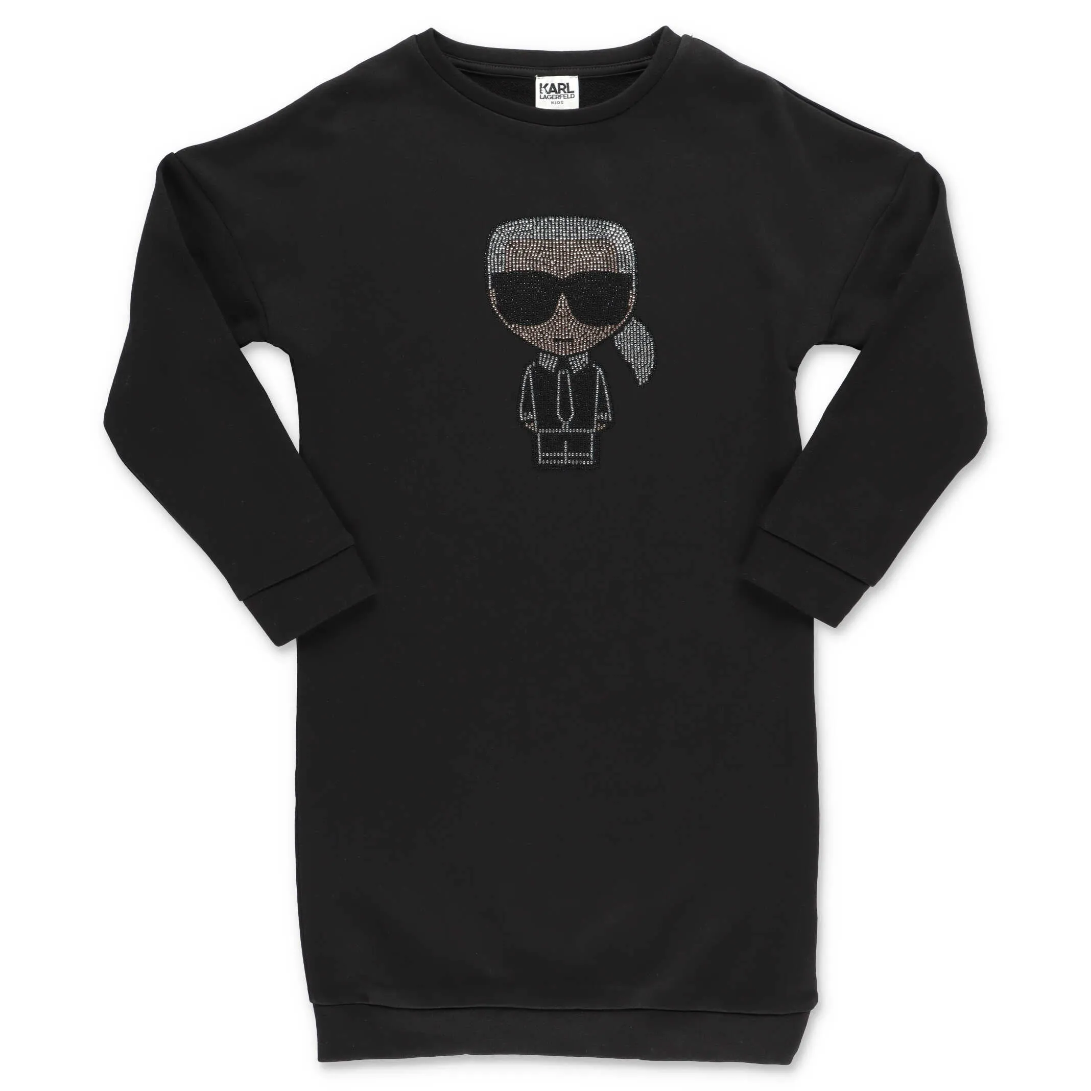 Karl Lagerfeld Kids K/Ikonik Rhinestone Detail Sweatshirt Dress