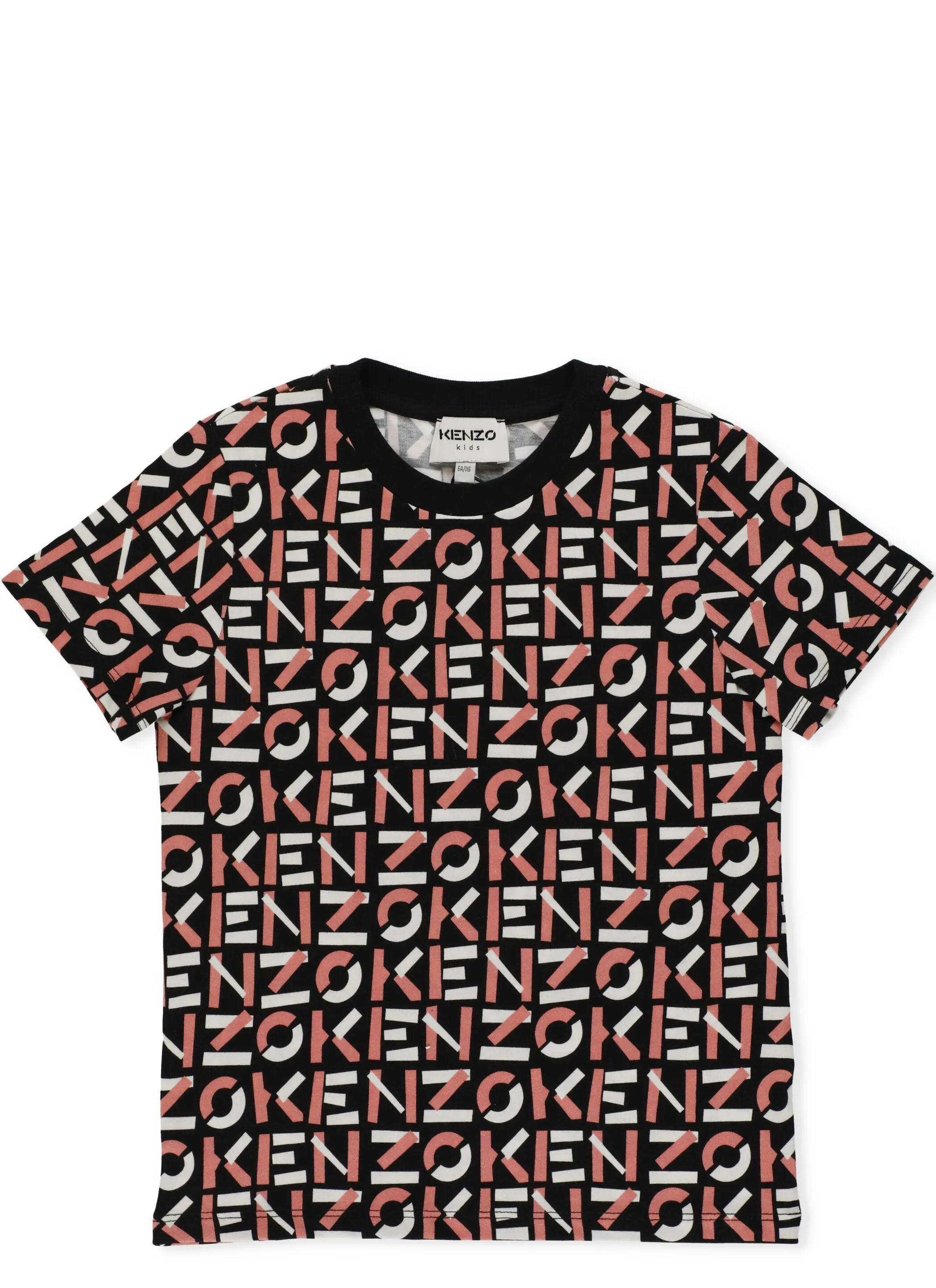 Kenzo Kids Allover Logo Crewneck T-Shirt