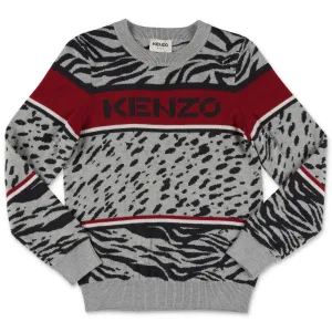 Kenzo Kids Animal Patterned Knit Jumper