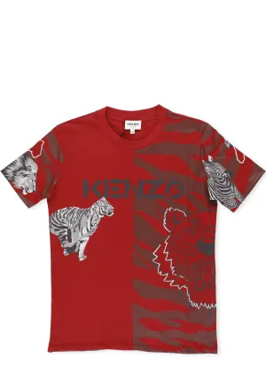Kenzo Kids Animals Printed T-Shirt