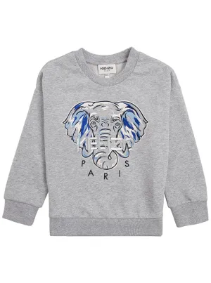 Kenzo Kids Elephant Logo Embroidered Sweatshirt