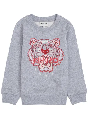 Kenzo Kids Tiger Embroidered Crewneck Sweatshirt