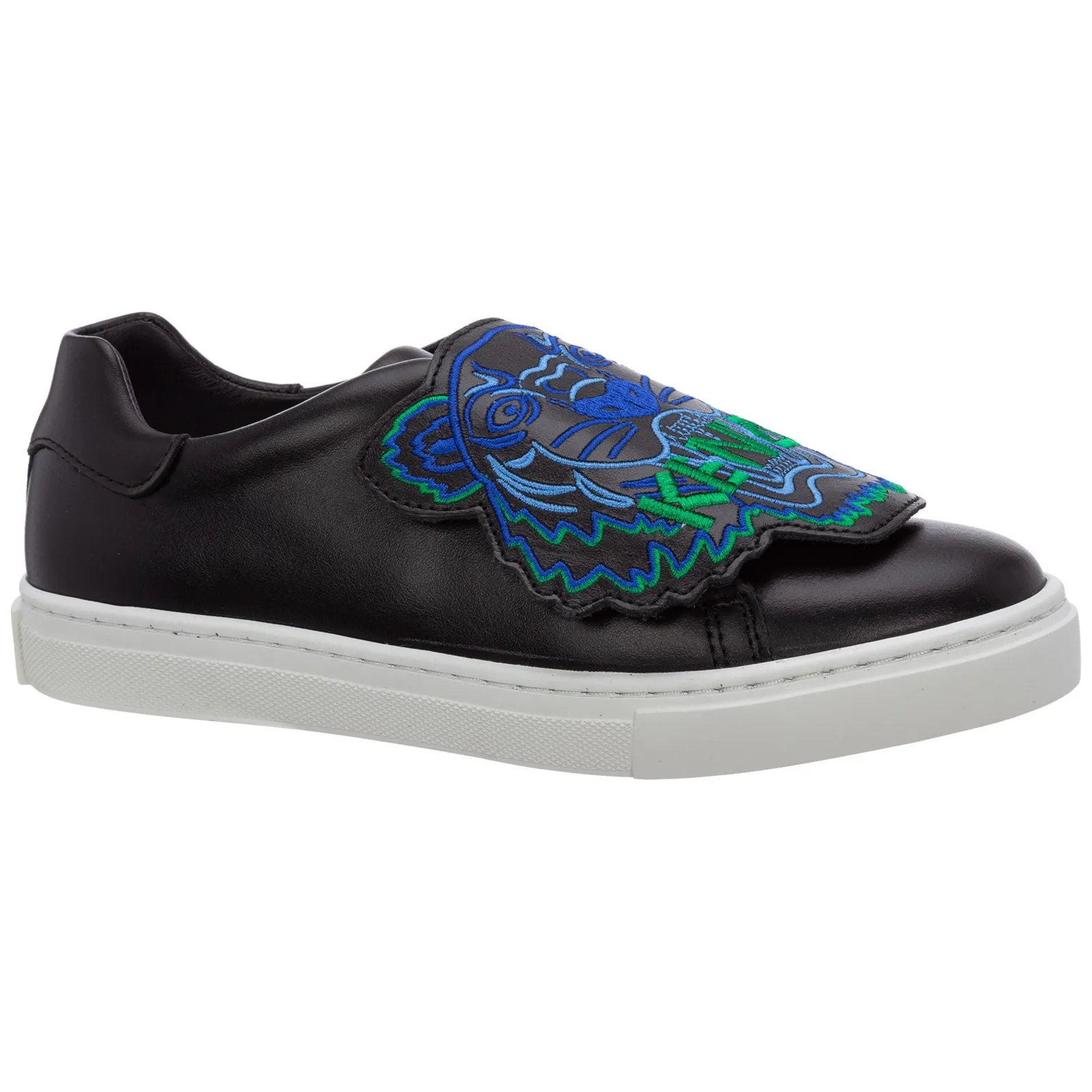 Kenzo Kids Tiger Patch Slip-On Sneakers