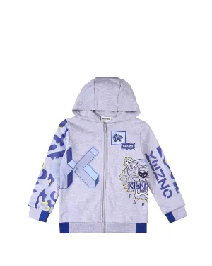 Kenzo Kids Tiger Print Zipped Hoodie