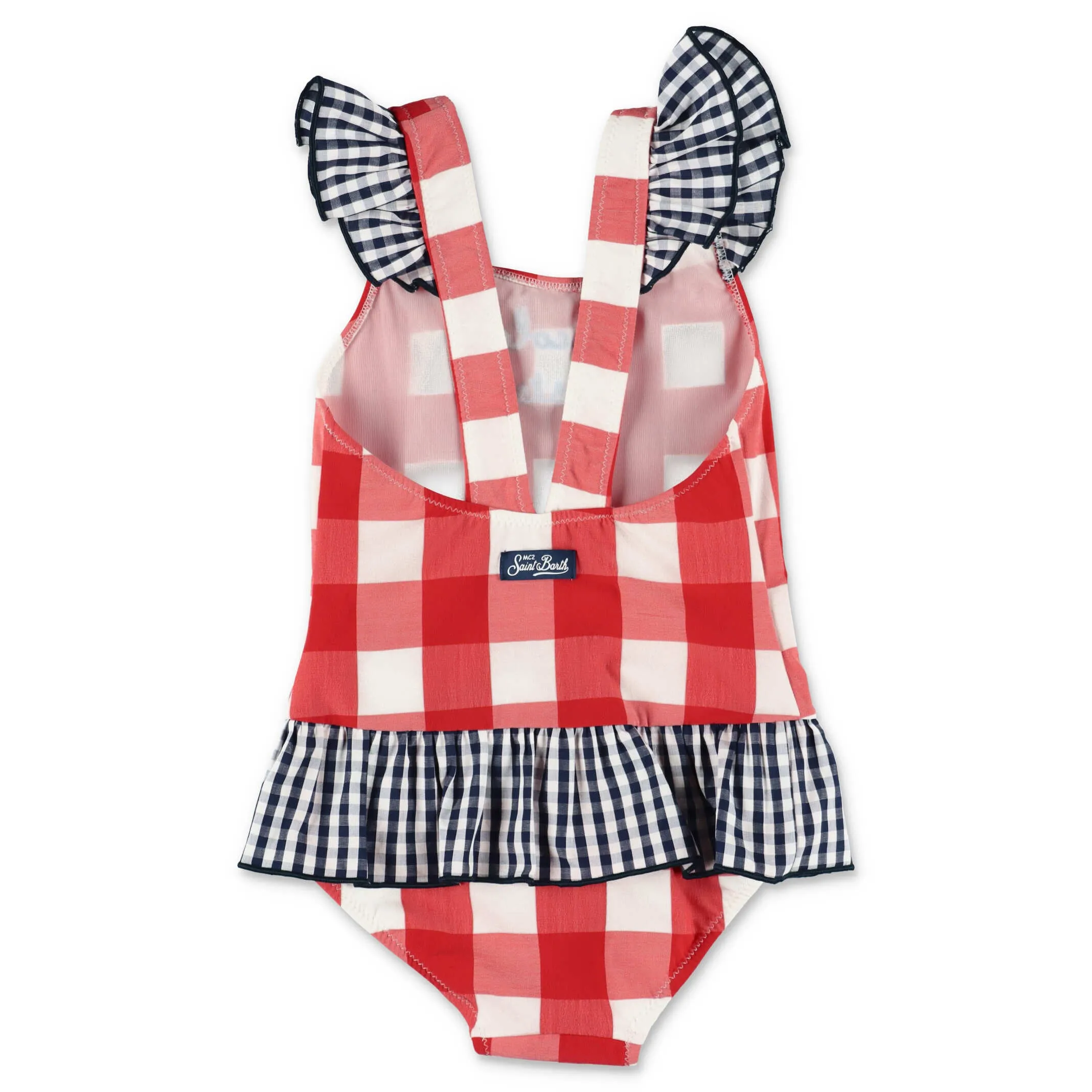 Mc2 Saint Barth Kids Beatrix Gingham Ruffle Swimsuit