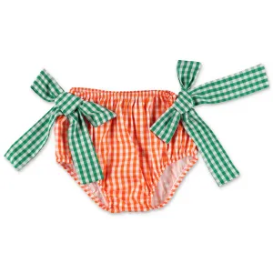 Mc2 Saint Barth Kids Bow Detail Gingham Swim Shorts