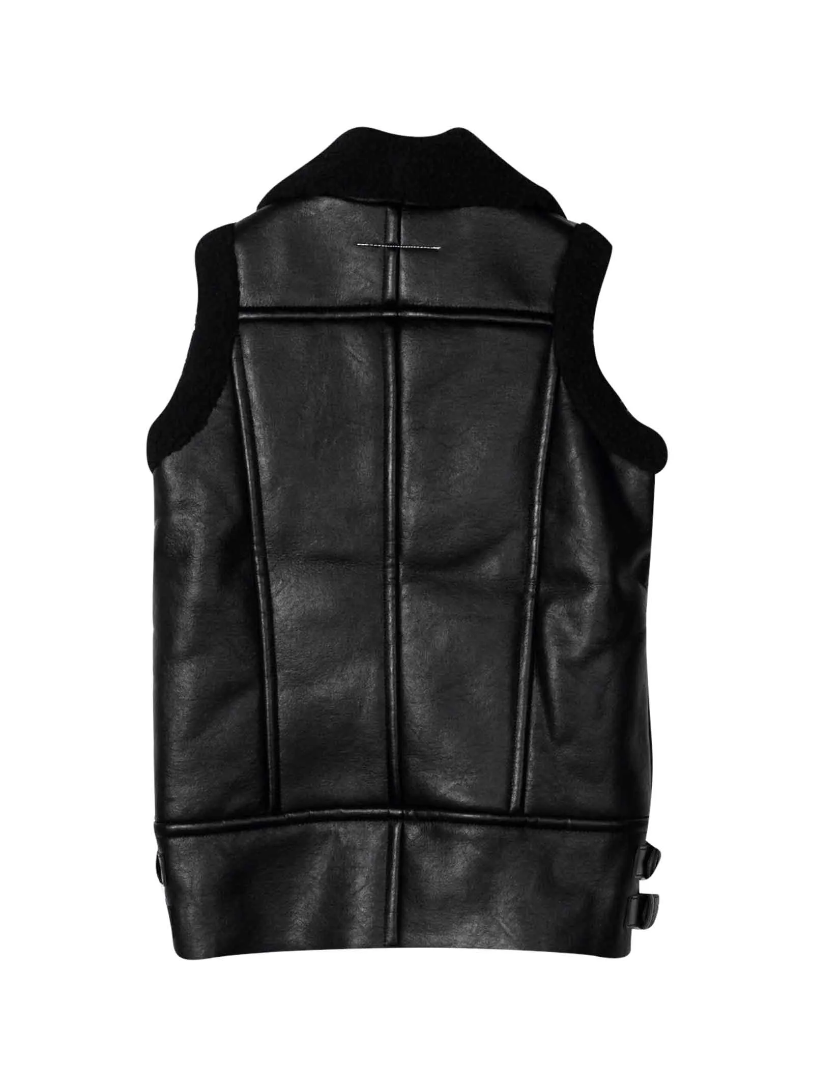 MM6 Maison Margiela Kids Shearling Trim Gilet