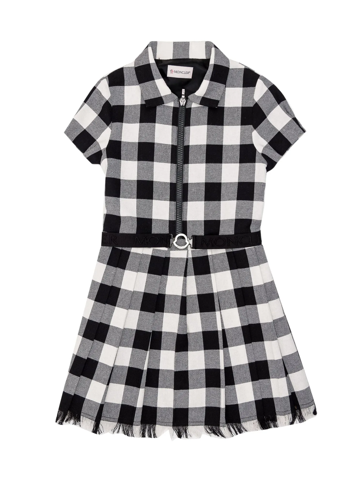 Moncler Enfant Checked Belted Shirt Dress