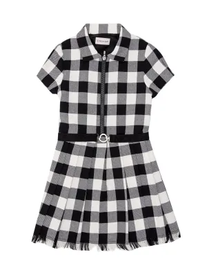 Moncler Enfant Checked Belted Shirt Dress