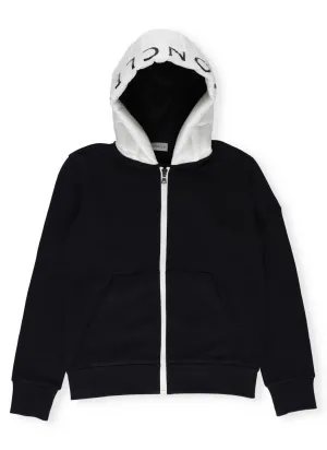 Moncler Enfant Contrast Hood Zipped Jacket