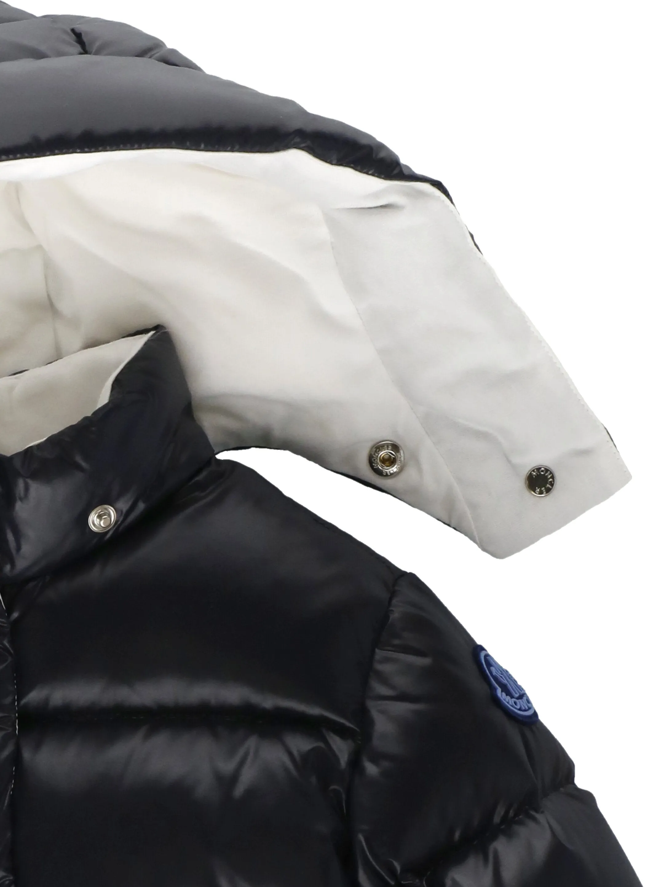 Moncler Enfant Logo Patch Hooded Down Jacket