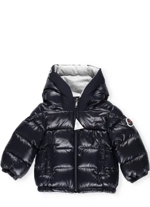 Moncler Enfant Logo Patch Hooded Down Jacket