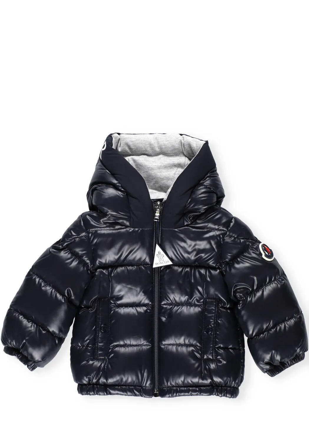 Moncler Enfant Logo Patch Hooded Down Jacket