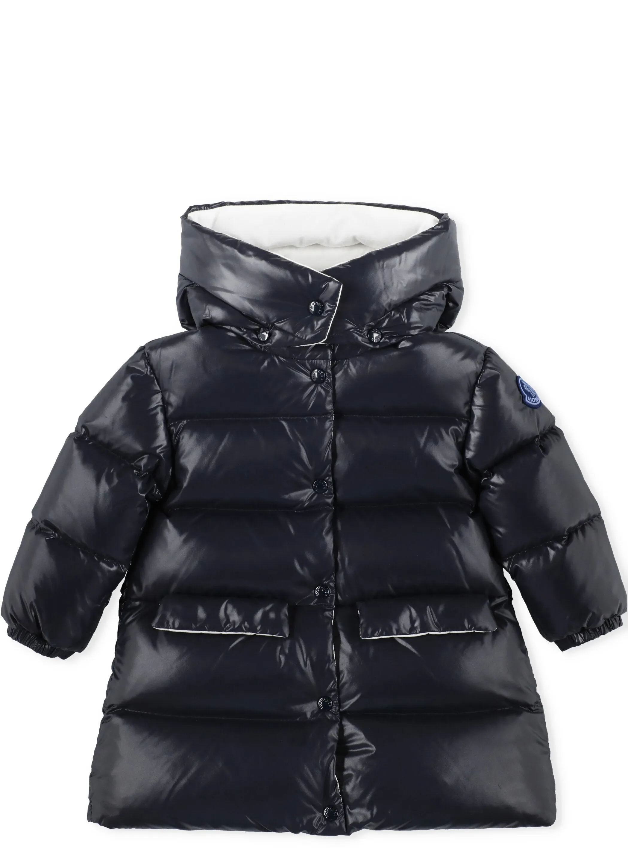 Moncler Enfant Logo Patch Hooded Down Jacket