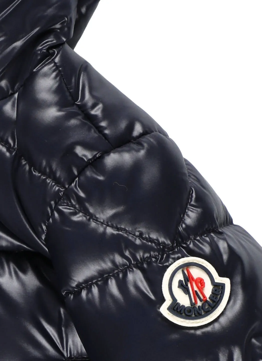 Moncler Enfant Logo Patch Hooded Down Jacket
