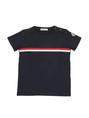 Moncler Enfant Logo Stripe Detail T-Shirt