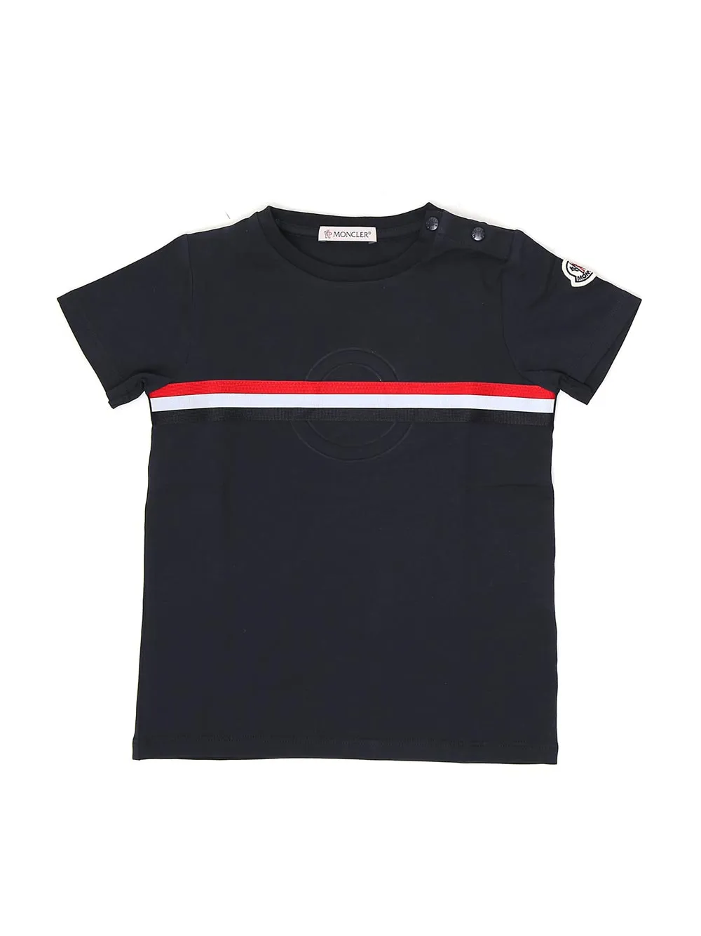 Moncler Enfant Logo Stripe Detail T-Shirt