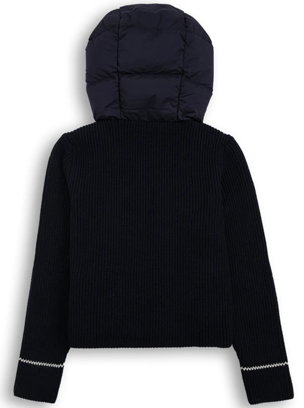 Moncler Enfant Quilted Panel Hooded Knit Jacket