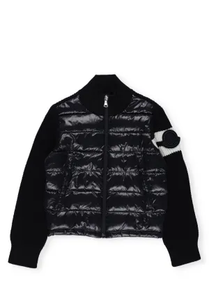 Moncler Enfant Quilted Panel Knit Jacket