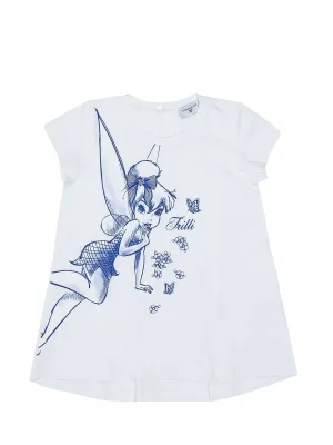 Monnalisa Tinkerbell Printed Round Neck T-Shirt
