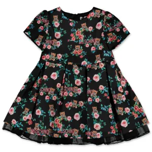 Moschino Kids Allover Roses Teddy Bear Dress