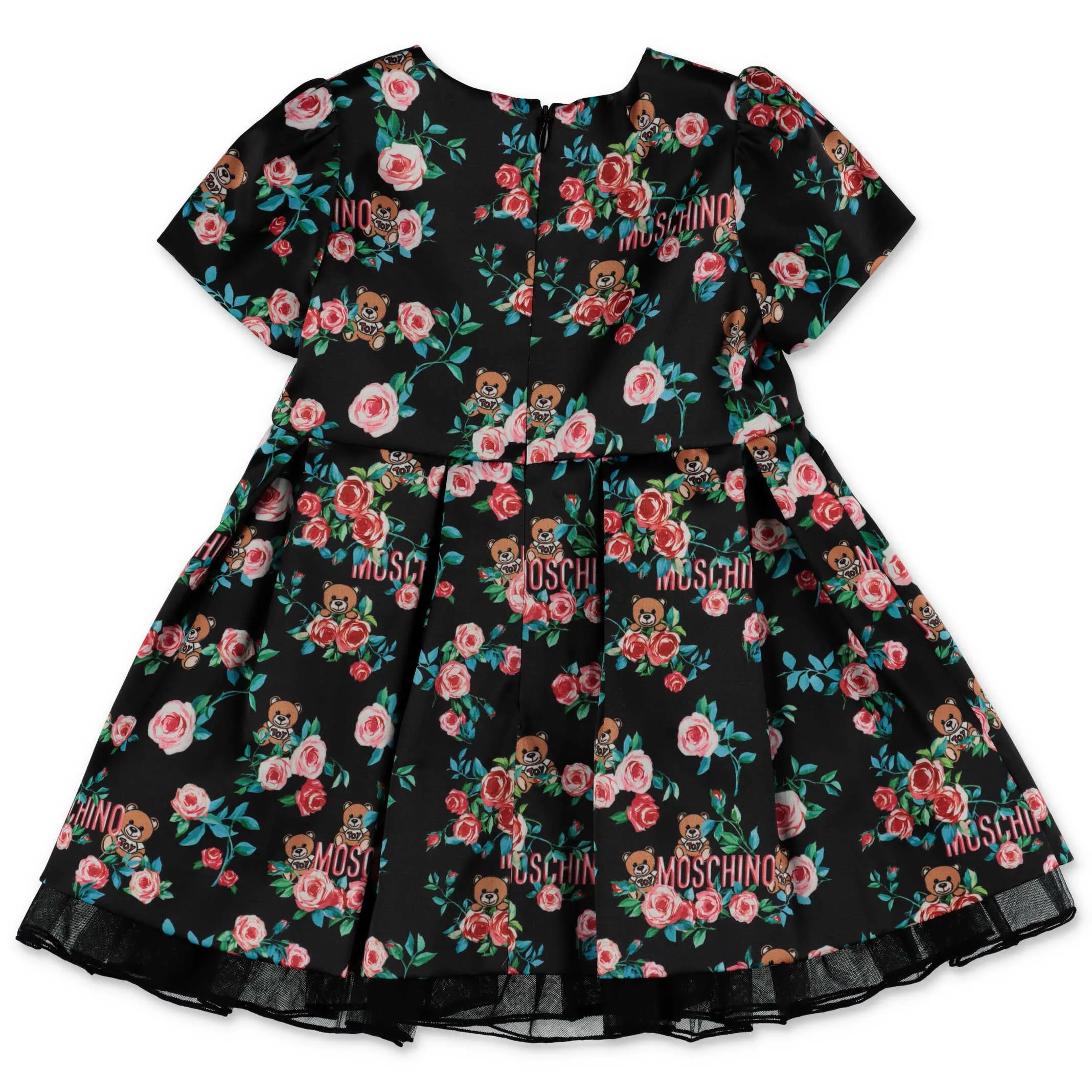 Moschino Kids Allover Roses Teddy Bear Dress