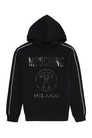 Moschino Kids Double Question Mark Logo Detail Hoodie