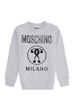 Moschino Kids Double Question Mark Logo Printed Sweatshirt