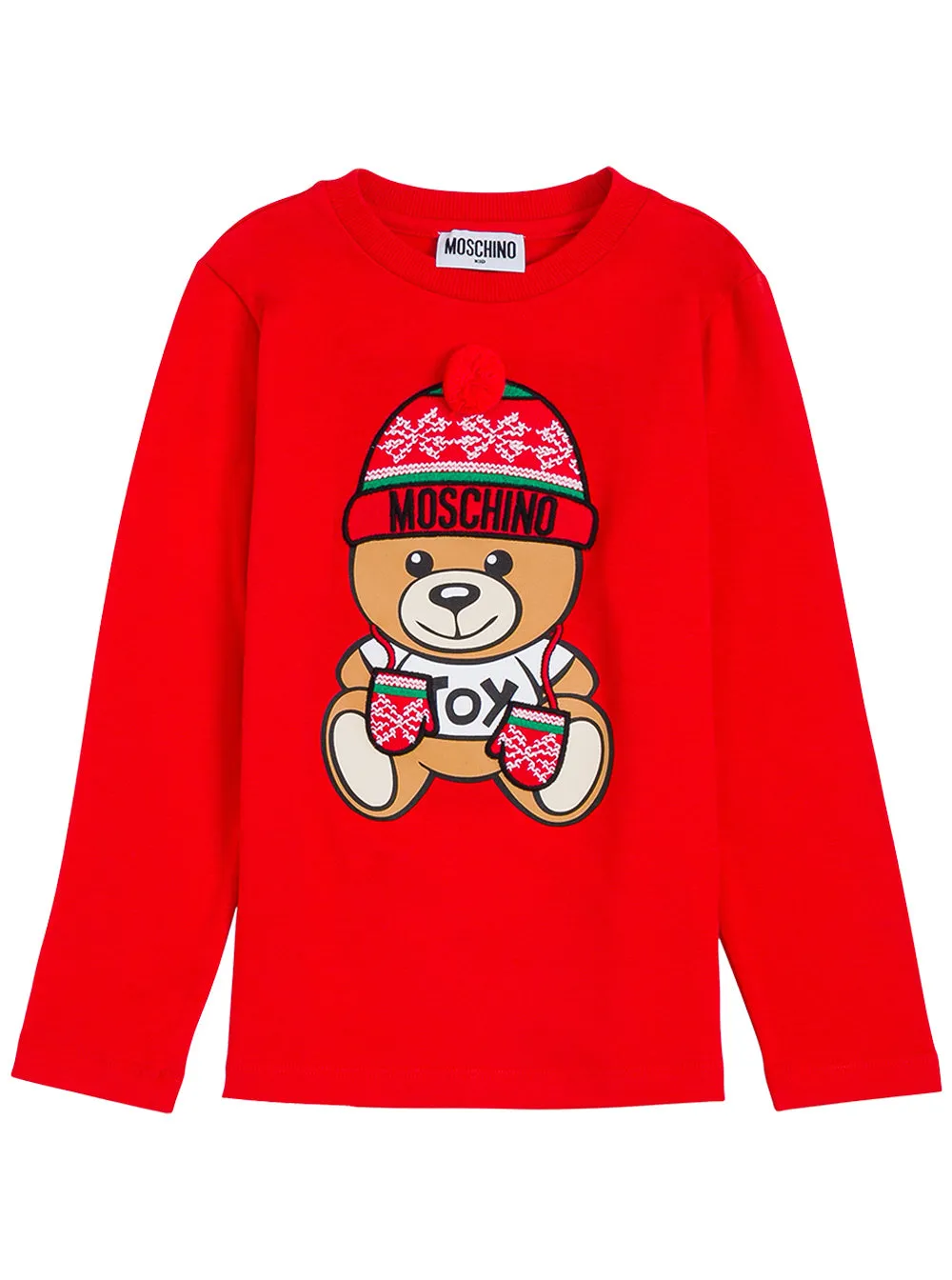 Moschino Kids Holiday Teddy Bear Long-Sleeve T-Shirt