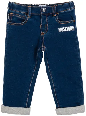 Moschino Kids Logo Print Teddy Jeans