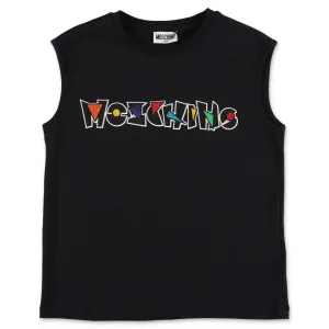 Moschino Kids Logo Printed Tank Top