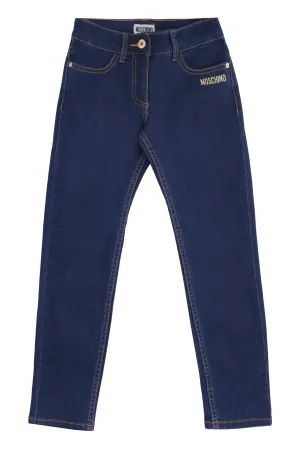 Moschino Kids Teddy Bear Detailed Jeans