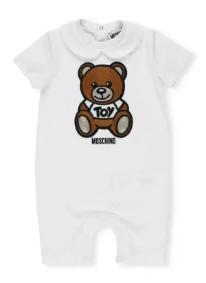 Moschino Kids Teddy Bear Embroidered Romper