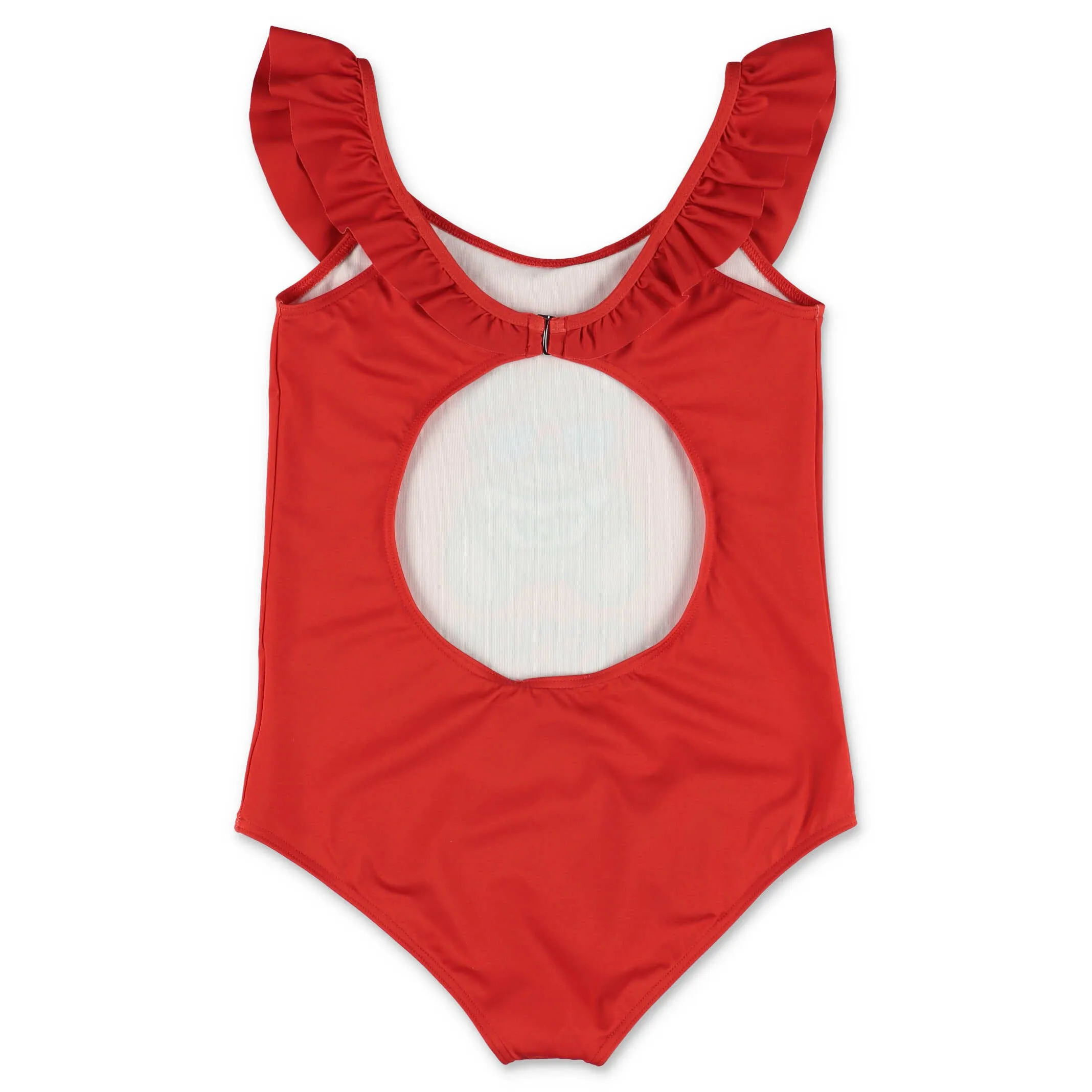 Moschino Kids Teddy Bear Logo Printed Ruffled Swimsuit