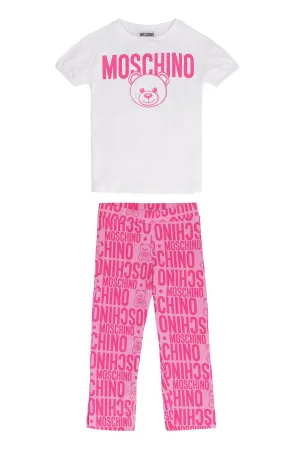 Moschino Kids Teddy Bear Logo Printed Two-Piece Set