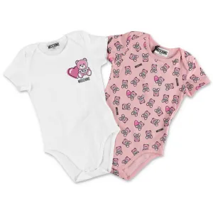 Moschino Kids Two-Pack Teddy Bear Printed Babygrow Set