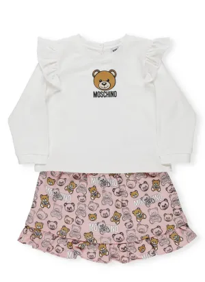 Moshino Kids Teddy Logo Print Two-Piece Set