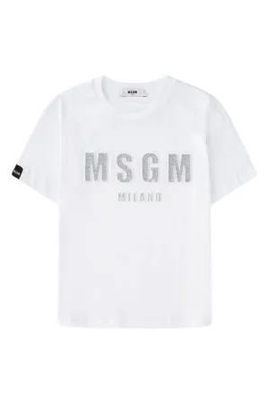 MSGM Kids Embellished Logo T-Shirt