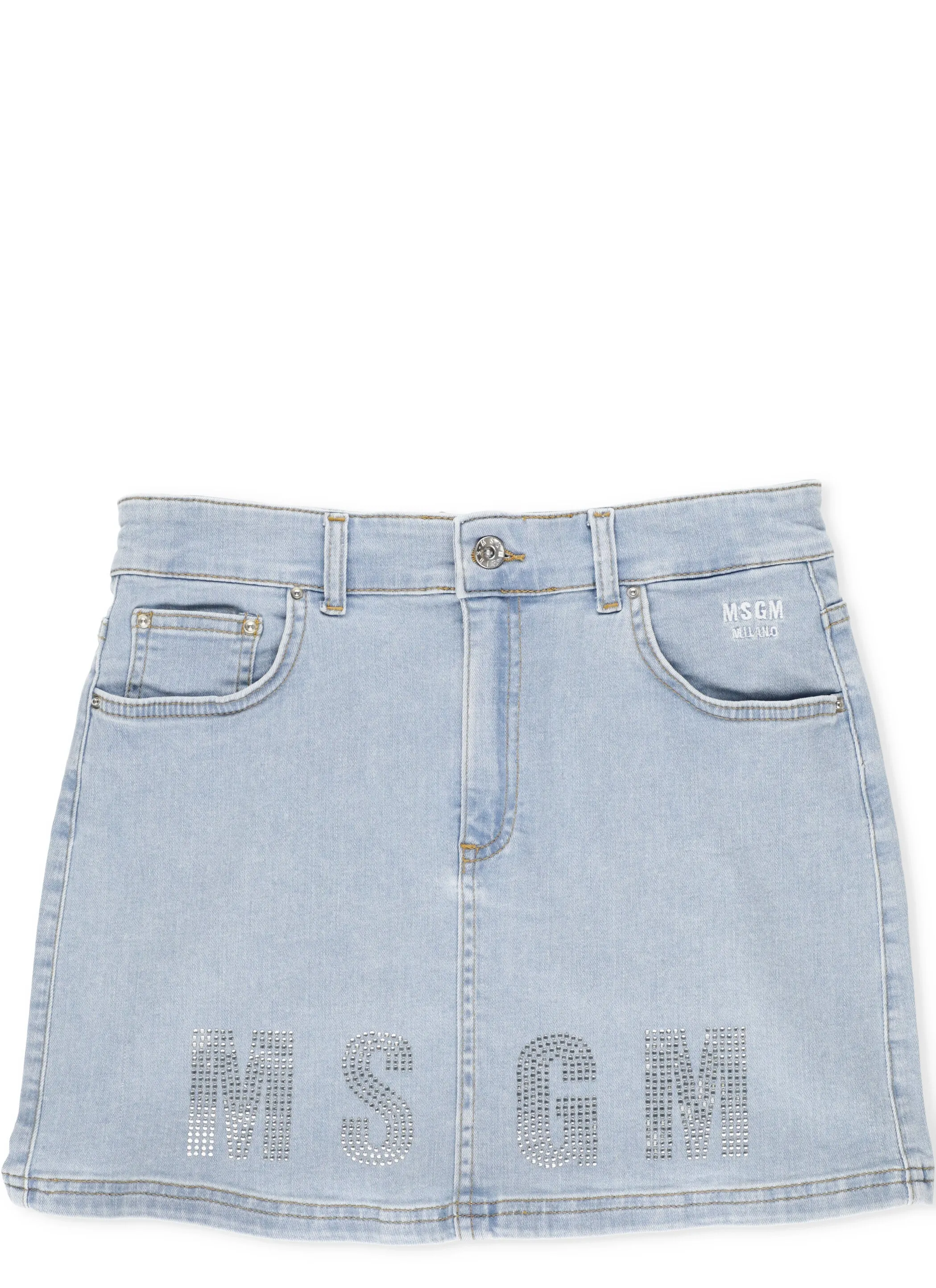 MSGM Kids Logo Embellished Skirt