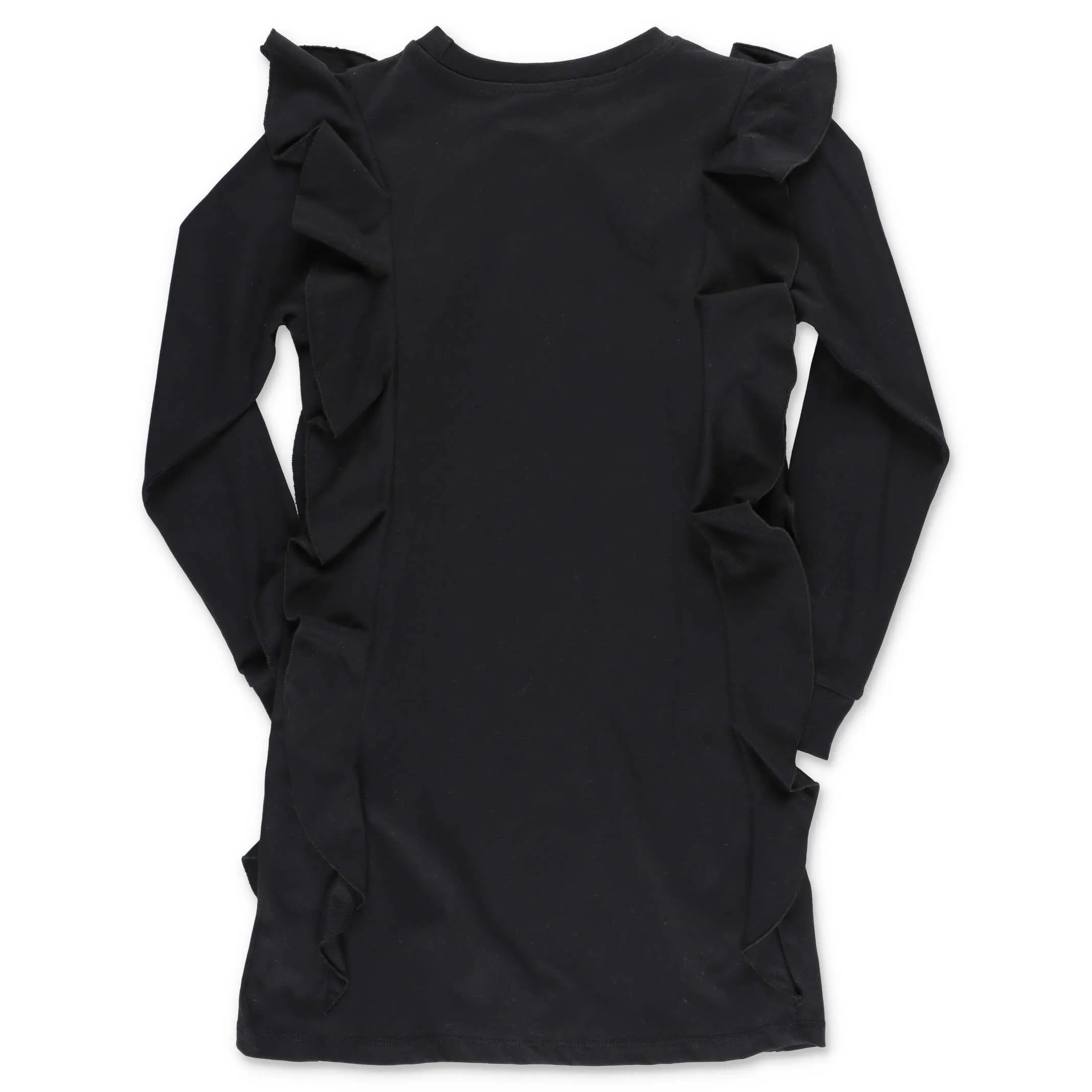 MSGM Kids Logo Embroidered Ruffled Dress