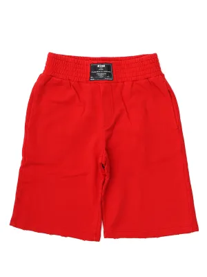 MSGM Kids Logo Patch Shorts