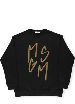 MSGM Kids Logo Print Crewneck Sweatshirt