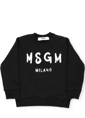 MSGM Kids Logo Print Crewneck Sweatshirt