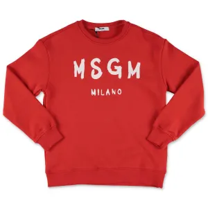 MSGM Kids Logo Print Crewneck Sweatshirt