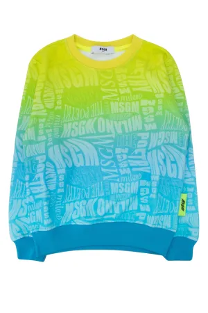 MSGM Kids Logo Print Crewneck Sweatshirt
