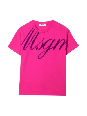 MSGM Kids Logo Print Crewneck T-Shirt