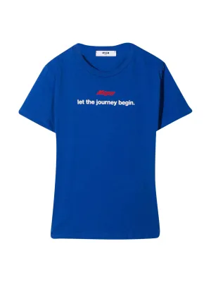 MSGM Kids Logo Print Crewneck T-Shirt