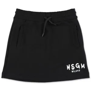 MSGM Kids Logo Print Drawstring Skirt