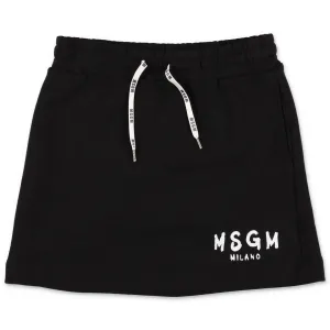 MSGM Kids Logo Print Drawstring Skirt